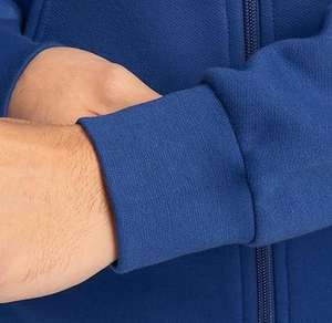 Sudadera con capucha de cremallera completa, color azul liso, forro polar grueso, oversize, para hombre, con cremallera completa en la capucha, transpirable, ideal para invierno y actividades deportivas. - Product Image 5