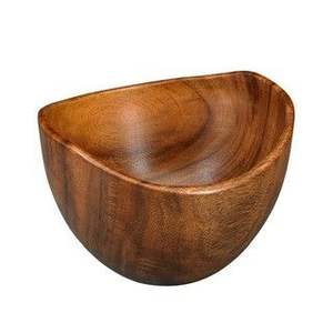 Vente en gros de bols ovales en bois massif de style japonais de luxe, en forme de bateau, pour fruits, desserts, petit-déjeuner, salades, vaisselle créative - Product Image 3