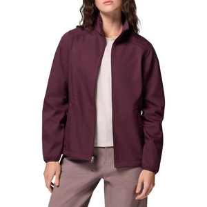 Veste polaire prune pour femme, manches longues, fermeture éclair, col montant, couleur unie, style décontracté, longueur normale, vêtement d'extérieur - Product Image 4