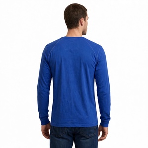 Camiseta de Manga Larga para Hombre, Cuello Redondo, 100% Algodón, Corte Regular, Color Liso, Tejido de Punto, Teñido Simple, Ecológico, Transpirable, de BD - Product Image 6