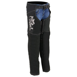Samroz Sports Customizable Premium Leather 220g Seamless Fusing Sleeveless Motorcycle <b>Riding</b> <b>Chaps</b> for Women Bikers All Seasons - Product Image 3