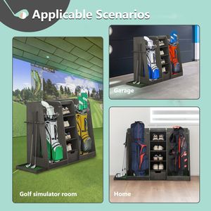 High Quality 55.5 X16 X37 (LxWxH) Wooden Golf Bag Organizer Storage <b>Rack</b> with 2 Easy Assembly Drawers <b>for</b> <b>Garage</b> Shelves - Product Image 5
