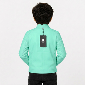 Chaqueta de cuero clásica para niños con acabado suave, ajuste cómodo, ligera, cálida y con un estilo elegante para niños y niñas. - Product Image 5