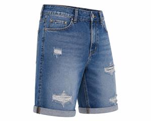Pantalones Cortos Bermuda para Hombre al por Mayor, de Color Liso, Casuales, Ecológicos, Antiarrugas, de Secado Rápido, de Cintura Media, con Cordón Ajustable y Detalles Rotos de Lona Tejida - Product Image 4