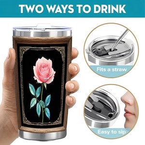 Gobelet isotherme double paroi en acier inoxydable 20oz, blanc pour sublimation, plaqué argent, pour design personnalisé - Product Image 5