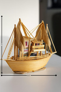 Handcrafted Bamboo <b>Boat</b> Decorative Nautical Showpiece Tabletop Home Decor for Living Room Office Shelf Modern Design Handmade - Product Image 3