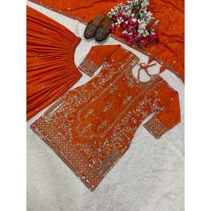 Conjunto de ropa de fiesta para mujer de diseñador Sharara Plazzo Dupatta - Product Image 5