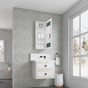 Frameless 15 "W X 36" H superficie bagno armadietto dei medicinali con apertura a destra porta per il bagno specchi - Product Image 1