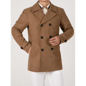 Abrigo Clásico de Lana para Hombre, Cuello de Solapa, Doble Botonadura, Abrigo Cálido de Invierno - Product Image 1
