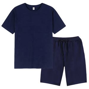 Conjunto de camiseta y pantalones cortos de algodón para hombre, conjunto de 2 piezas con Logo personalizado, de alta calidad, para verano - Product Image 2