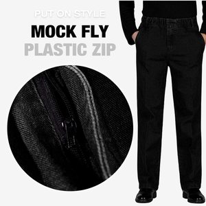 Jeans de Mezclilla Negros de Pierna Recta para Hombre, Cintura Alta, Corte Regular, Estilo Casual de Algodón, Ropa de Otoño - Product Image 4