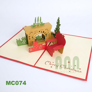 ANN HANDICRAFT - Tarjeta de Felicitación Navideña Hecha a Mano en 3D con Diseño de Bosque Invernal, Barnizado Mate, Impresión Digital, Tarjeta de Papel - Product Image 2