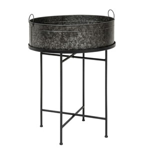 High Quality Galvanized Beverage Tub with Stand Iron Metal Ice Bucket Wholesale Wine Chiller Party <b>Drink</b> <b>Cooler</b> Tub In Low Price - Product Image 5