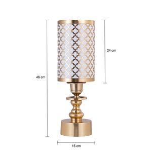 Hollow Carved Gold Metal <b>Table</b> Lamp Modern Moroccan Style <b>LED</b> <b>Bedside</b> Nightlight for Luxury Hotel Bedroom Home Decor - Product Image 4