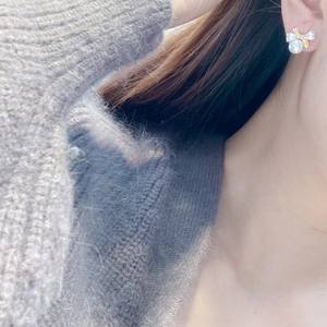 Pendientes Versátiles de Perlas de Agua Dulce, Nuevos, Blancos, con Lazo Simple, Elegantes y Modernos - Product Image 4