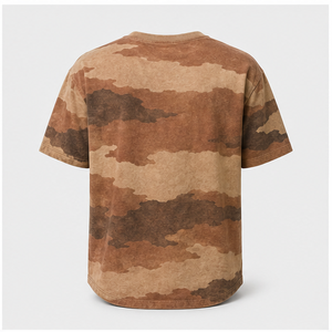 T-shirt à manches courtes et col rond pour homme, imprimé camouflage personnalisé en sable, terre cuite et ombre de dune, MTS-CAMO-0024 - Product Image 2