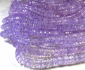 Cuentas de Amatista Rosa Natural Facetadas en Forma de Heishi Brasileño con Orificio Central, Hilo de 16 Pulgadas, 6.5mm, Gemas de Alta Calidad Valley - Product Image 1