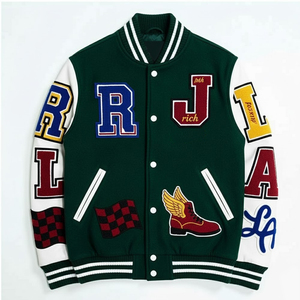 Best Quality Customized Wool Varsity <b>Jacket</b> <b>for</b> <b>Men</b> Professional Manufacturer Wool Chenille Embroidery <b>Men</b> <b>Baseball</b> <b>Jackets</b> - Product Image 1