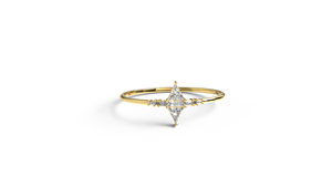 Luxury 18K Gold Rhombus Diamond Ring Cluster Band Tapered Baguette Multi Shape Diamond Minimalist Engagement Ring Jewelry Women - Product Image 1