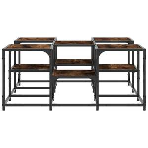 Tavolino da Caffè Basso in Metallo con Legno di Quercia Affumicata, Design Unico - Product Image 6