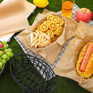 Juego de 12 Cestas de Alambre para Pan, Cestas Ovaladas de Metal para Servir Panecillos, Frutas y Almacenamiento en la Mesa de la Cocina, para Comida Rápida y Almacenamiento de Frutas - Product Image 1