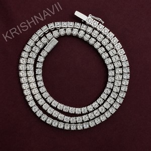 Cadena de Tenis de Moissanita VVS de 4MM Premium, Chapada en Oro de 18K, para Hombre y Mujer, Collar de Lujo Estilo Hip Hop, Certificado IGI, Regalo de Boda - Product Image 1