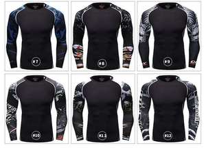 เสื้อแรชการ์ดพิมพ์ลายแบบรีดร้อนรุ่นใหม่ปี 2026 คุณภาพสูงสุด ระบายอากาศได้ดี ป้องกันแบคทีเรีย ผลิตจากโพลีเอสเตอร์/สแปนเด็กซ์  รับสั่งทำตามแบบ - Product Image 5