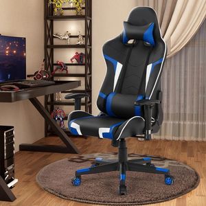 Sedia da Gaming Girevole Reclinabile con Massaggio, Supporto Lombare, Poggiapiedi e Altezza Regolabile - Product Image 1