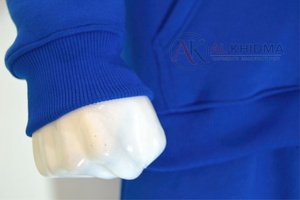 เสื้อฮู้ดดี้ผ้าฟลีซออร์แกนิคพรีเมียมสำหรับผู้หญิง สีน้ำเงินรอยัล ทรงโอเวอร์ไซส์ ป้องกันรอยยับ พร้อมปักโลโก้ตามสั่ง - Product Image 4