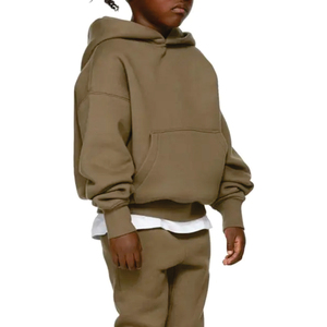 Ensemble de survêtement à capuche vert clair pour homme, manches longues, décontracté, en coton, pour l'automne, avec poches latérales, taille élastique, couleur unie, coupe ample - Product Image 4