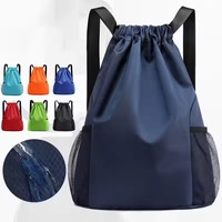Sac à cordon pliable imperméable personnalisé avec logo pour le sport, les voyages, la salle de sport, réutilisable, vente en gros, promotionnel