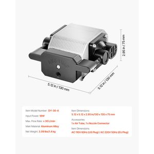 Kit Pompa Aria Regolabile da 30 L/min per Incisore Laser, Materiale Metallico, Nuova Condizione, Elimina Fumo e Polvere, Riduce le Imperfezioni Superficiali - Product Image 4