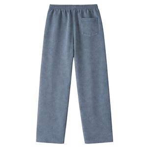 Pantalones de chándal de algodón acanalados lavados de peso pesado para hombre, estilo casual urbano con cordón en la cintura, ropa deportiva de moda - Product Image 4