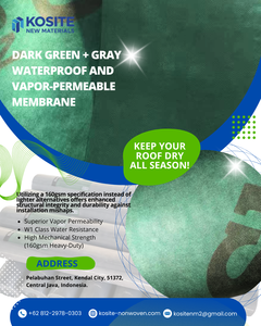 Membrana Impermeabilizante para Techos de Material PP Verde Oscuro de 160G, Impermeable y Permeable al Vapor, Rollos Industriales y Formas Cuadradas - Product Image 6