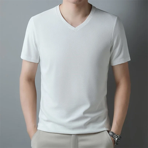 2026 Men's New <b>Waffle</b> V Neck Short Sleeved T-<b>shirt</b> Summer Comfortable To - Product Image 2