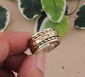 Bague en argent sterling 925 avec empreinte de bébé, sertie clos, pour cadeau de nouvelle maman, style classique pour femme, idéale pour les fêtes - Product Image 2