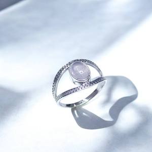 Natural Moonstone Turquoise & <b>Quartz</b> <b>Ring</b> 925 Sterling Silver Split Shank Oval Cabochon Handmade Boho Gemstone <b>Ring</b> for Women - Product Image 3