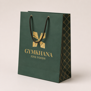 Premium Rope Handle Paper Shopping <b>Bags</b> with Gold Foil Printing for Retail and Corporate Packaging - Product Image 1