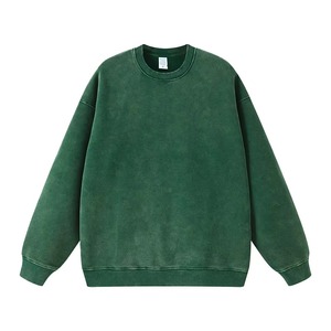 เสื้อสเวตเชิ้ตคอกลมสีเขียวทรงโอเวอร์ไซส์สำหรับผู้ชาย ผ้าฝ้าย 100% เฟรนช์เทอร์รี่ ทรงปกติ แขนยาว ถักทอ สวมใส่สบายๆ สำหรับฤดูใบไม้ร่วง - Product Image 5