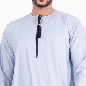 Thobe árabe de moda para hombre, estilo Dubái, Jubba, vestido largo para oración del Eid, tradicional musulmán, talla grande, algodón transpirable, islámico. - Product Image 3