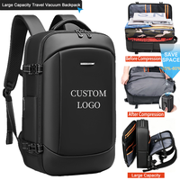 Sac à dos d'affaires imperméable pour ordinateur portable, sac à dos de voyage à compression sous vide pour avion, sac à dos d'affaires compact de luxe