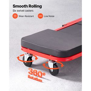 Carretilla mecánica plegable 3 en 1 de 36 pulgadas con capacidad de 340 lb, rodillos para garaje con 6 ruedas giratorias y soporte acolchado - Product Image 4