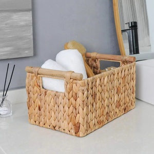Panier de rangement en jonc de mer tissé à la main VINACRAFT JSC du Vietnam, taille personnalisée, poignées en bois pliables, durable, pour la maison, le linge, utilisation 7 jours - Product Image 4