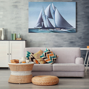 Paire de tableaux de yachts imprimés sur toile, art mural nautique, paysage marin, bateau à voile, pour la décoration intérieure, 89,15Lx3,3Wx59,7H cm - Product Image 6