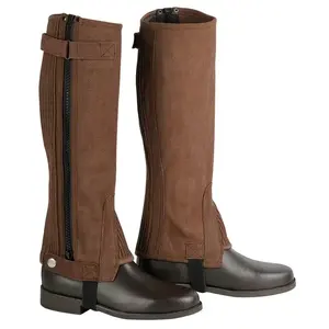Demi-gambes en cuir véritable pour hommes, style western, pour l'équitation - Product Image 2
