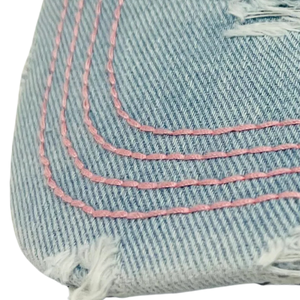 PHIRST <b>Light</b> Denim <b>Hat</b> Custom Embroidered Baseball Cap Unisex Washed Denim Dad <b>Hat</b> Adjustable Snapback Casual Streetwear <b>Hat</b> OEM - Product Image 5