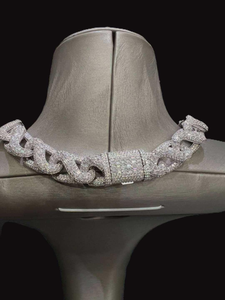 Luxury Moissanite <b>Diamond</b> Iced Out Cuban Link <b>Chain</b> Necklace <b>Mens</b> Hip Hop Jewelry 925 Silver Statement Fashion Premium Gift - Product Image 2