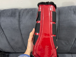 Premium <b>Equestrian</b> Horse Brushing Boots Neoprene Synthetic Leather Sheepskin Padding Waterproof Racing Boots for Superior Leg - Product Image 2