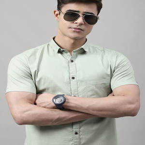 <b>Men's</b> High Quality Customizable LOGO Cotton <b>Linen</b> <b>Shirt</b> Loose Fitting Anti-Wrinkle Breathable Anti-Pilling <b>Short</b> <b>Sleeved</b> Beach - Product Image 2