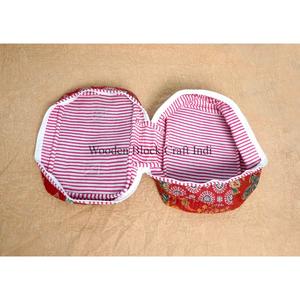 Indian Quilted Cotton Eco-Friendly Reusable Hand Block Print Zipper Closure Lightweight Foldable Large Makeup Case Three Piece - Product Image 5